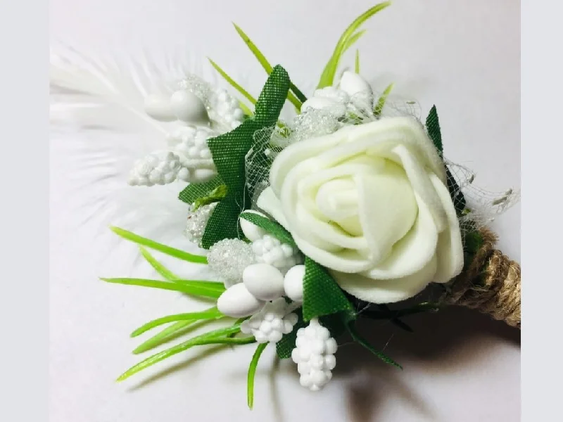 White Flower Designer Brooch