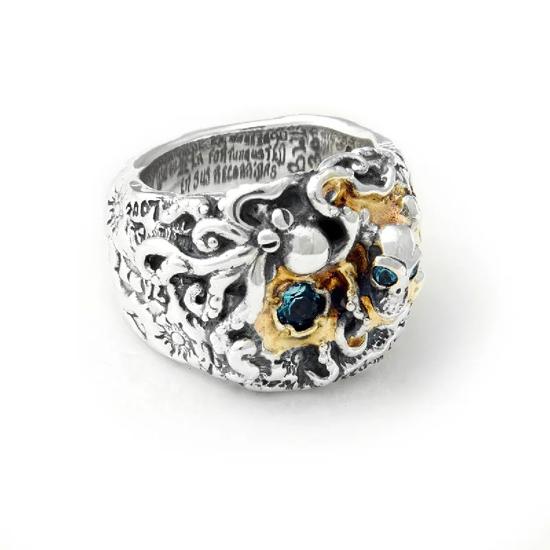 30th Anniversary Graffiti Pirate with Octopus and Gemstone Ring