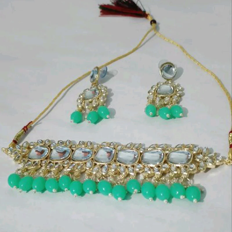 Shree Chamunda Jewellers Gold Plated Kundan Necklace Set