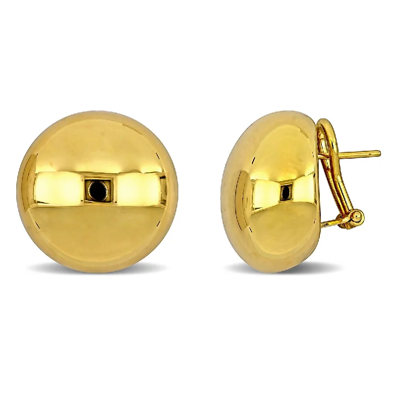 Miadora 20mm Round Design Stud Earrings in 14K Yellow Gold