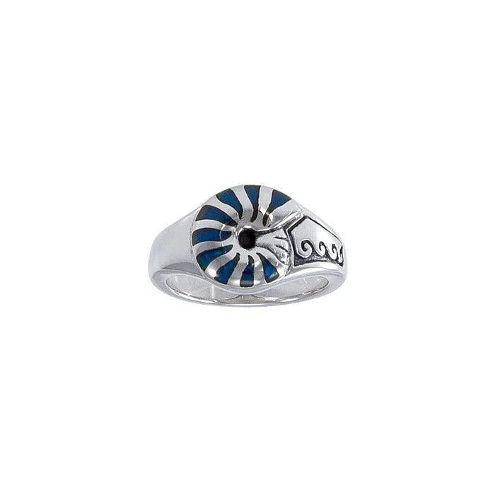 Nautilus Shell Sterling Silver Ring TR3697