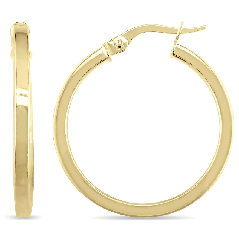 Miadora 10k Yellow Gold Thin and Round Hoop Earrings