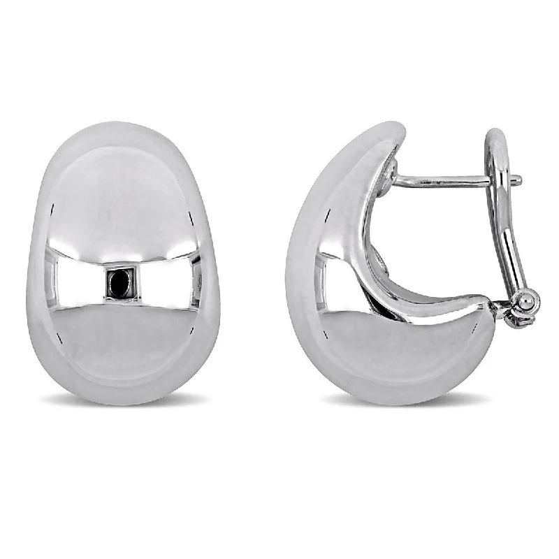 Miadora 20mm Oval Stud Earrings in 14K White Gold