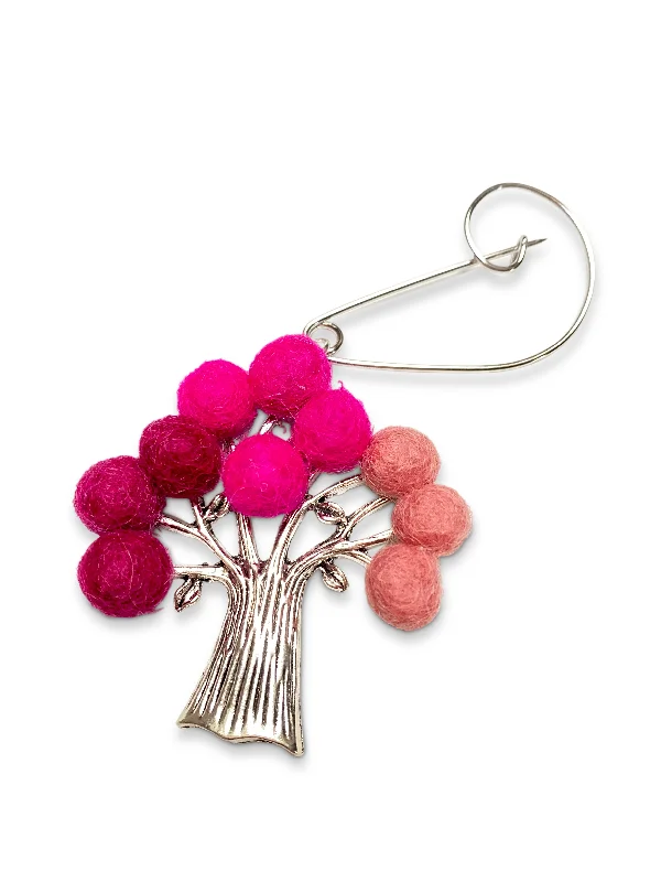 Tree of Life Brooch Pink