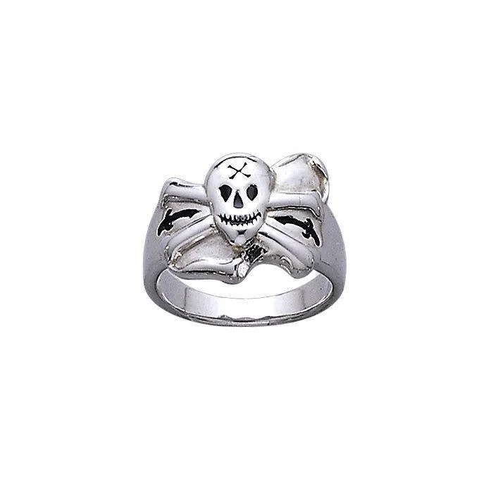 Skull and Crossbones Silver Ring TR3677