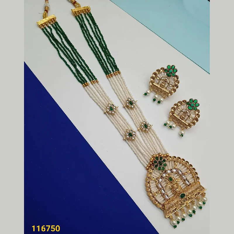 Padmawati Bangles Gold Plated Pearl Long Necklace Set