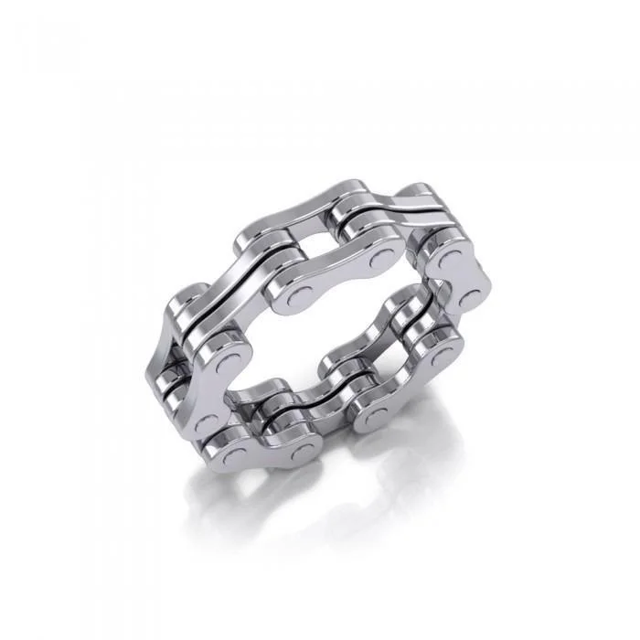 Bike Chain Silver Ring TR183