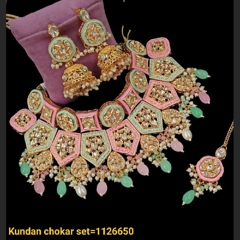 Padmawati Bangles Gold Plated Kundan Choker Necklace Set