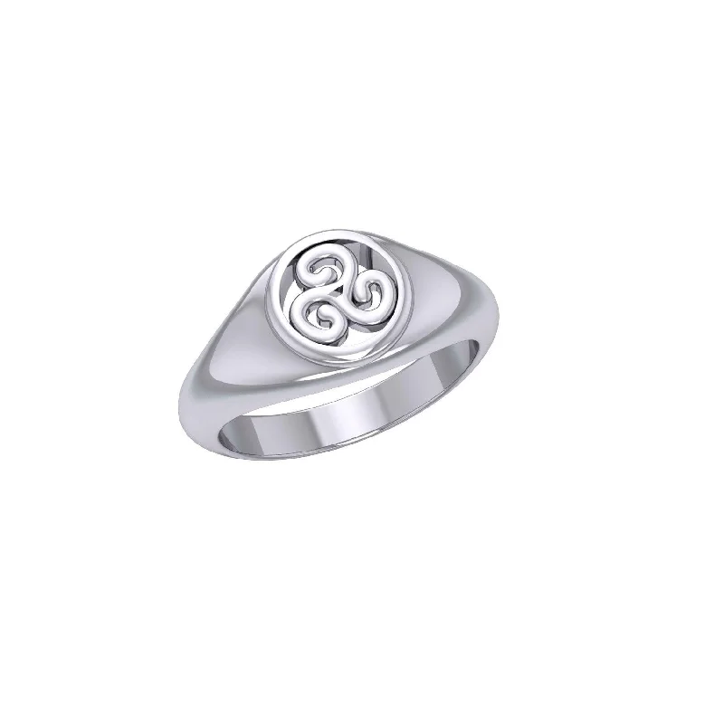 Celtic Triskele Sterling Silver Ring TRI1314