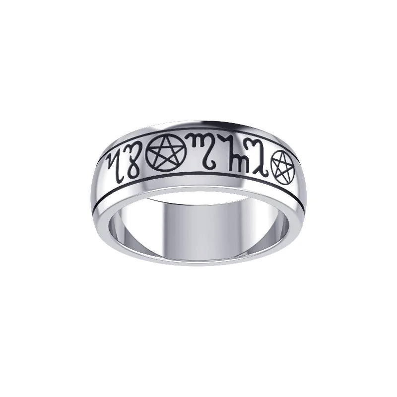 Theban Handfasting Sterling Silver Ring TRI057