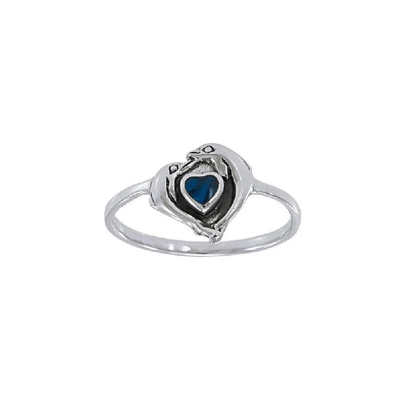 Silver Dolphin Love Ring JR139