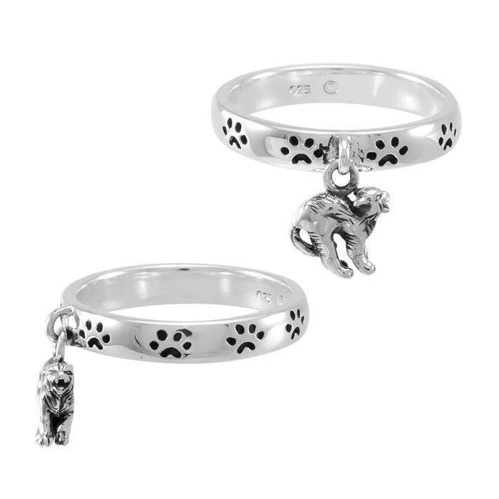 Cat Familiar Pawprint Sterling Silver Ring TRI1561