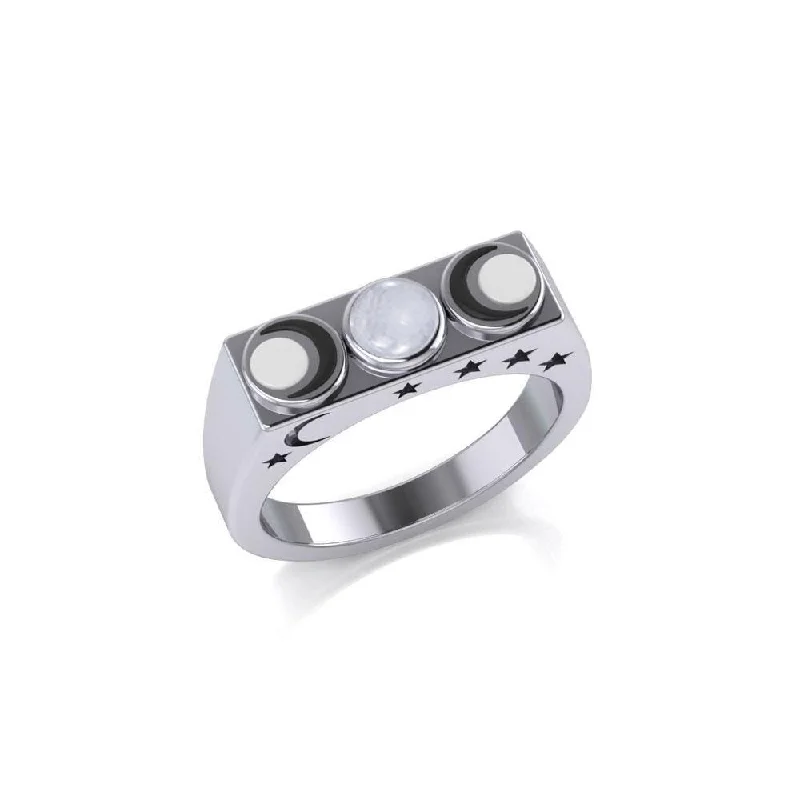 Triple Moon Goddess Ring TR3704