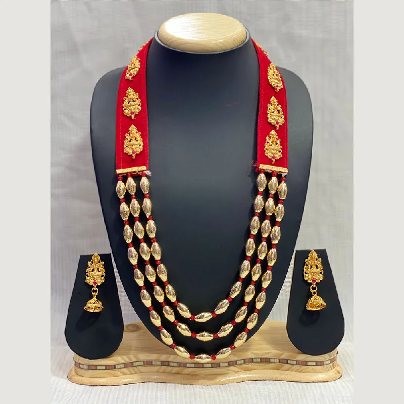 Pooja Bangles Gold Plated Long Necklace Set