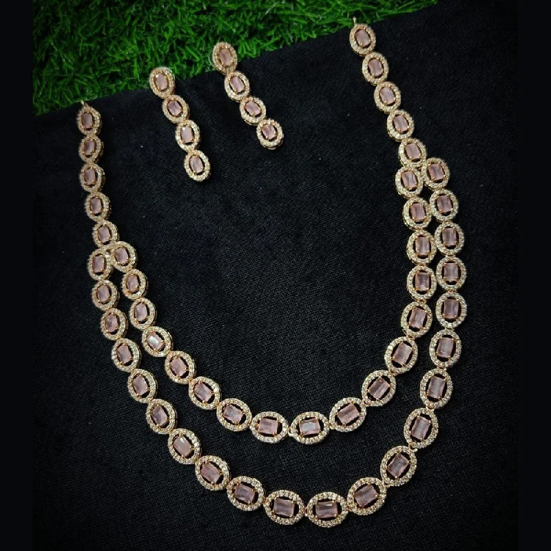 Kavita Art Rose Gold Plated AD Necklace Set