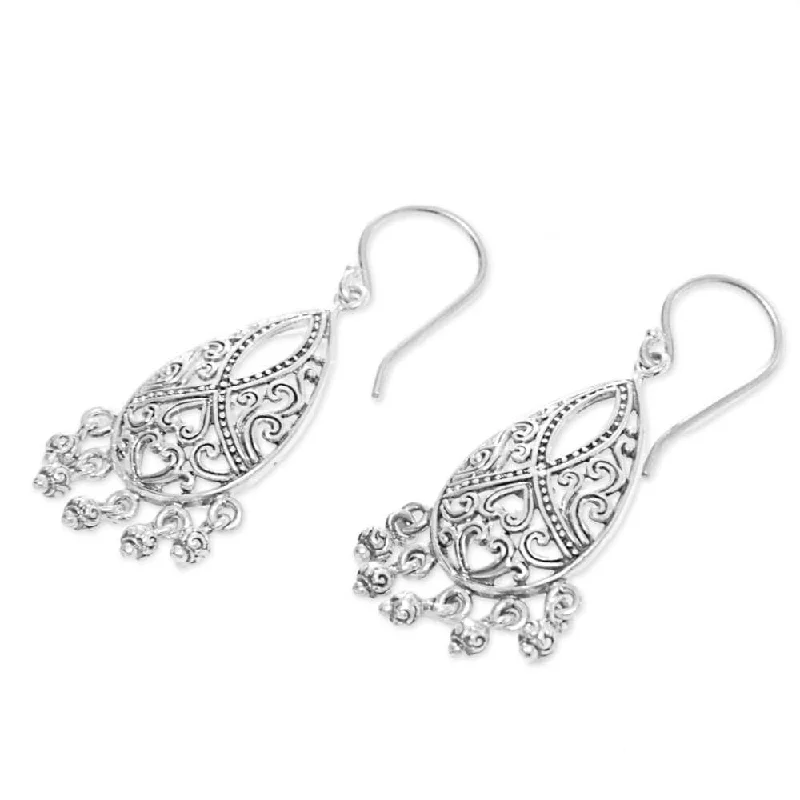 Sterling Silver 'Hidden Hearts' Earrings - 2L*0.8W