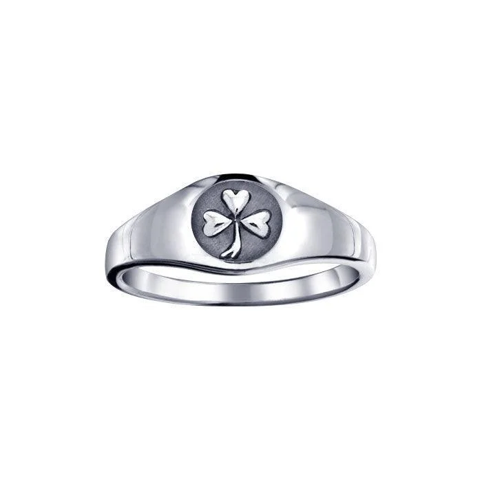 Celtic Shamrock Silver Ring TR1443