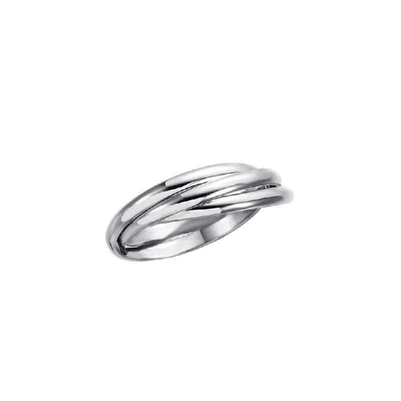 Thin Three Roll Silver Ring NR011