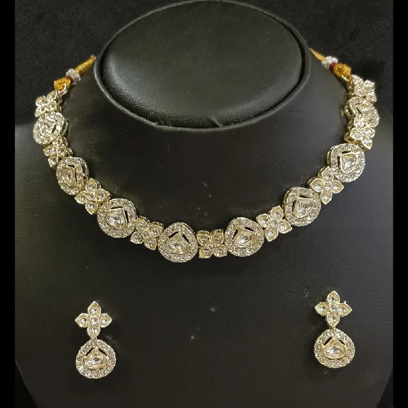 Manisha Jewellery  Gold Plated Crystal Stone Necklace Set