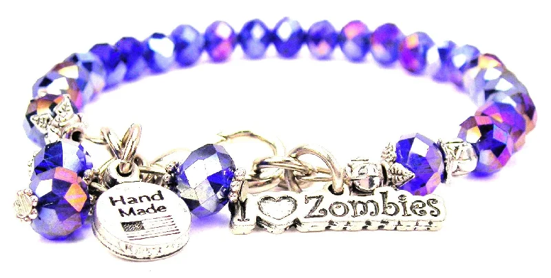 I Love Zombies Splash Of Color Crystal Bracelet