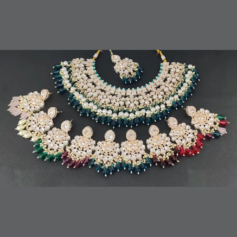 Rani Sati Jewels Gold Plated Kundan Necklace Set