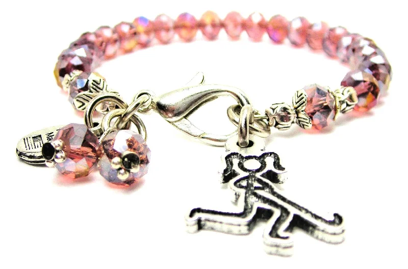 Field Hockey Stick Girl Splash Of Color Crystal Bracelet