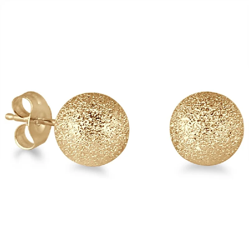 Marquee Jewels Women's 14k Yellow Gold Laser-cut 7-millimeter Ball Stud Earrings