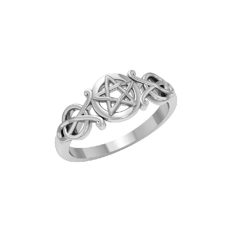 Pentagram Pentacle Silver  Ring TR1745