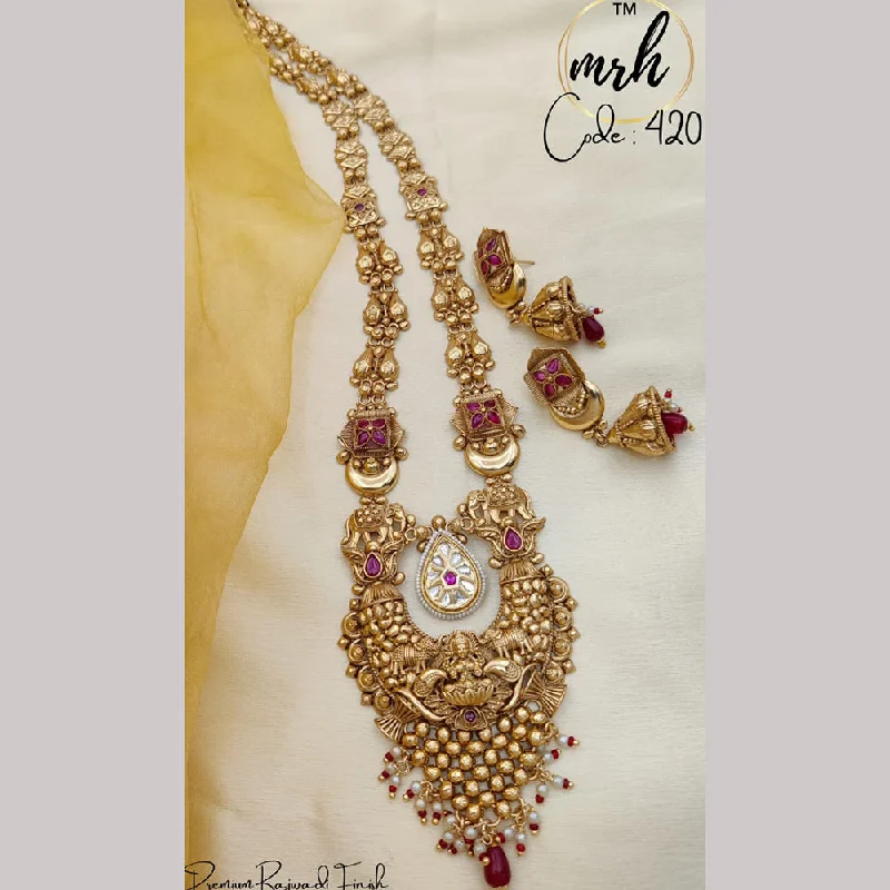 Jewel Addiction Copper Gold Long Necklace Set