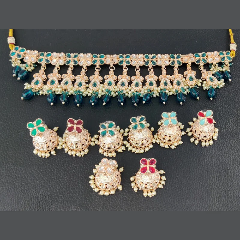 Rani Sati Jewels Gold Plated Kundan Necklace Set