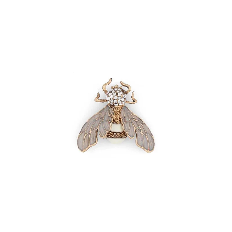 White Bee Designer Brooch