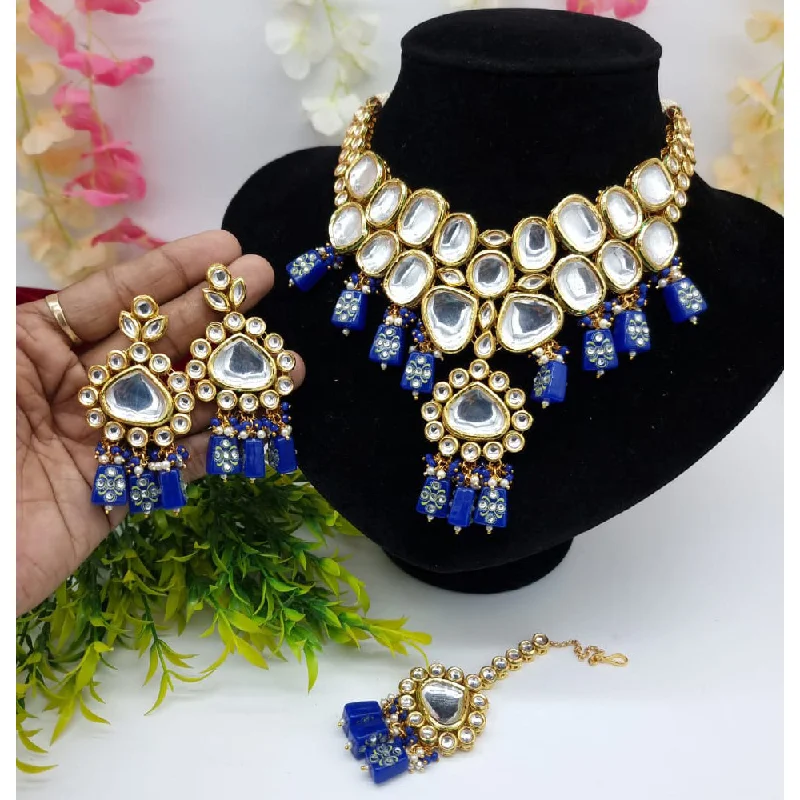 JCM Gold Plated Kundan Necklace Set