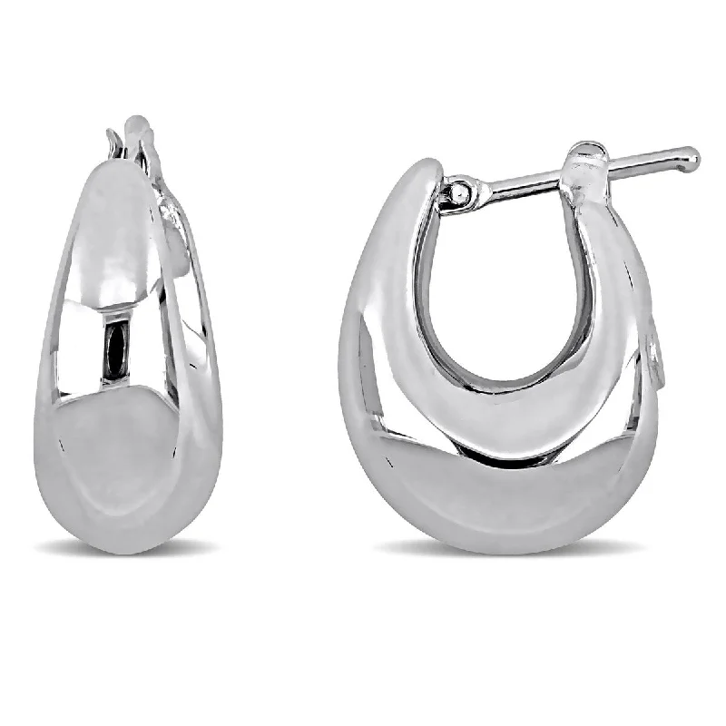 Miadora 16mm Hoop Earrings in 14K White Gold