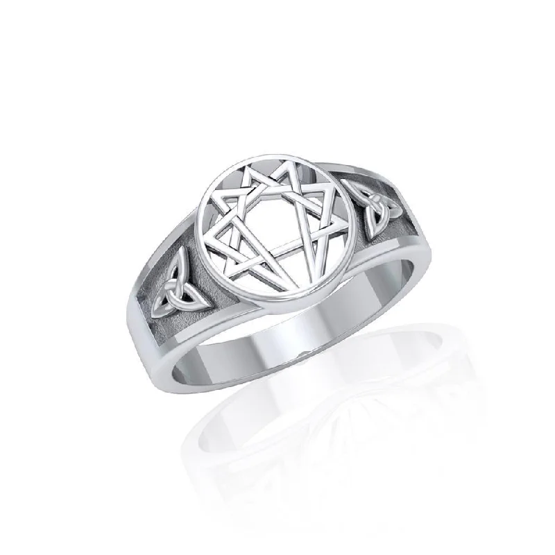 Enneagram Sterling Silver Ring TRI673