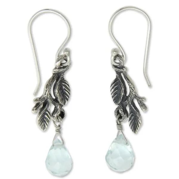 Handmade Sterling Silver 'Blue Rainforest' Earrings (Indonesia)