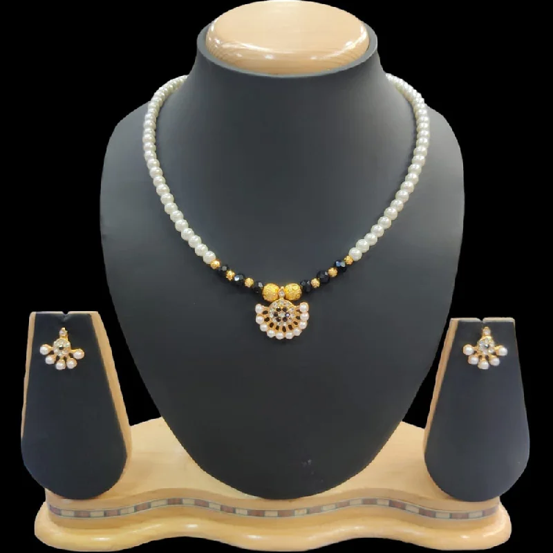 Manisha Jewellery Gold Plated Pearl Necklace Set