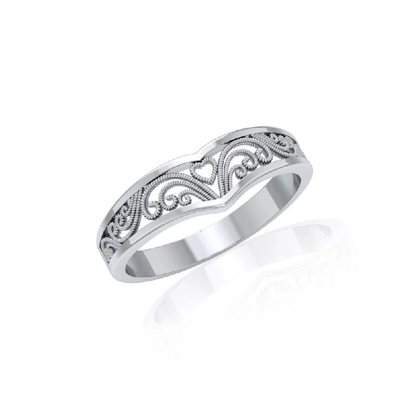 Silver Filigree Millennium Ring TR168