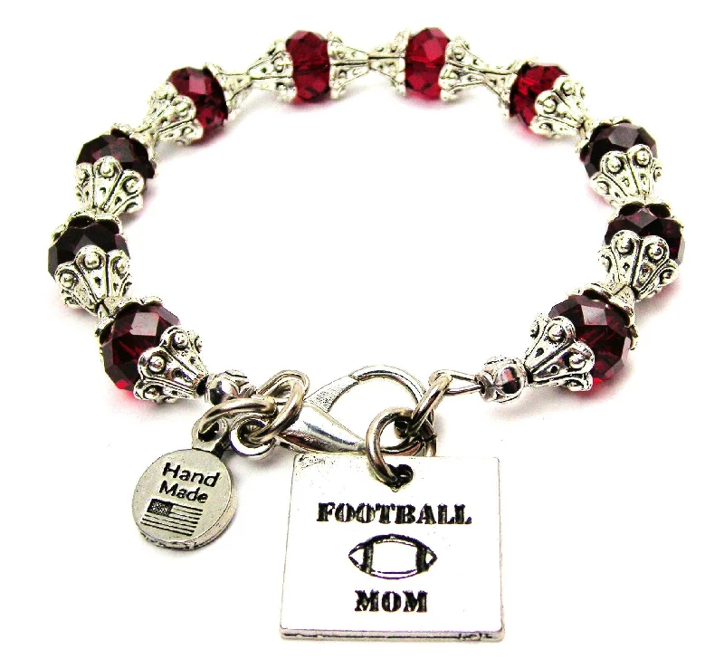 Football Mom Capped Crystal Bracelet