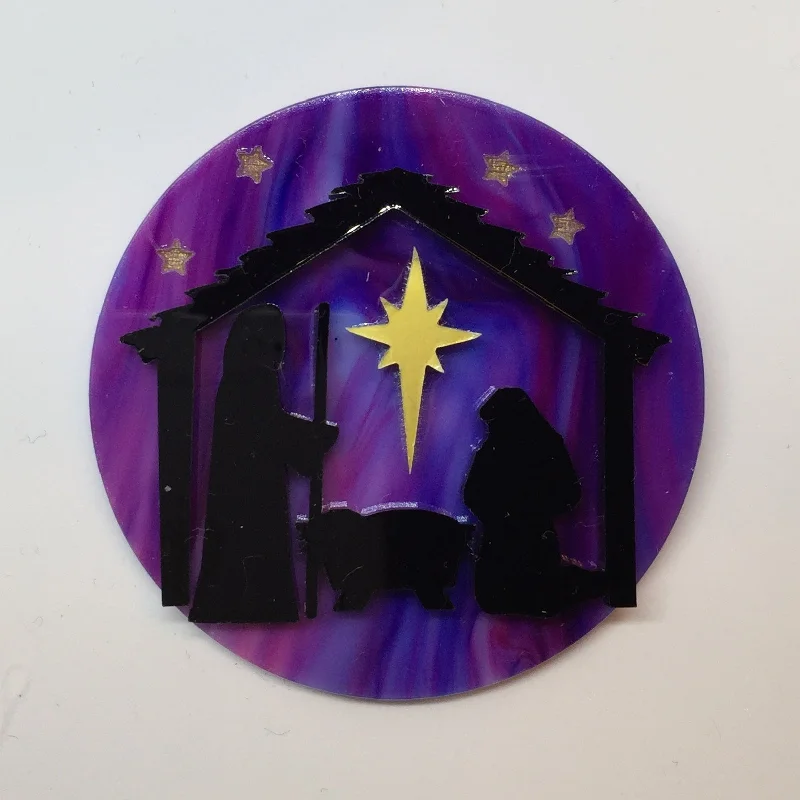 Nativity disc brooch