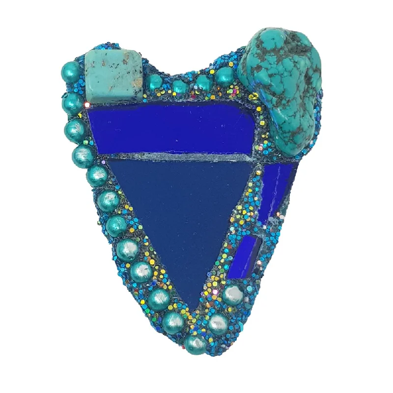 TURQUOISE/BLUE HEART BROOCH