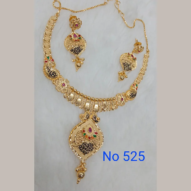 Sunrise Gold  Forming  Long Necklace Set