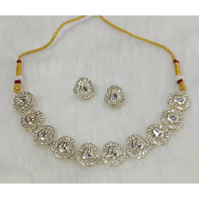 Manisha Jewellery  Gold Plated Crystal Stone Necklace Set