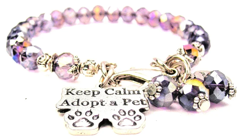 Keep Calm Adopt A Pet Splash Of Color Crystal Bracelet