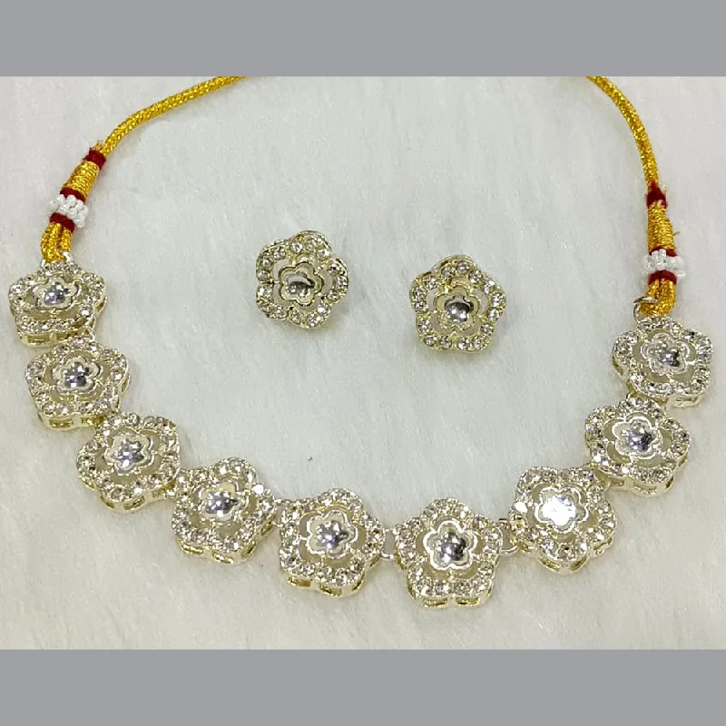 Manisha Jewellery  Gold Plated Crystal Stone Necklace Set