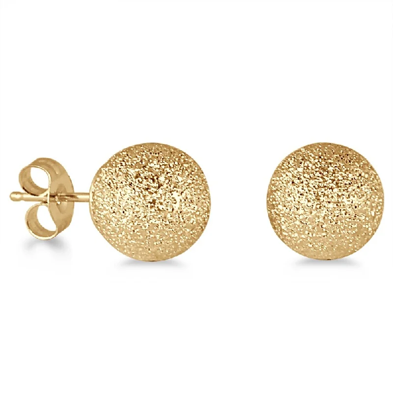 Marquee Jewels 14k Yellow Gold Laser-cut 8-mm Ball Stud Earrings