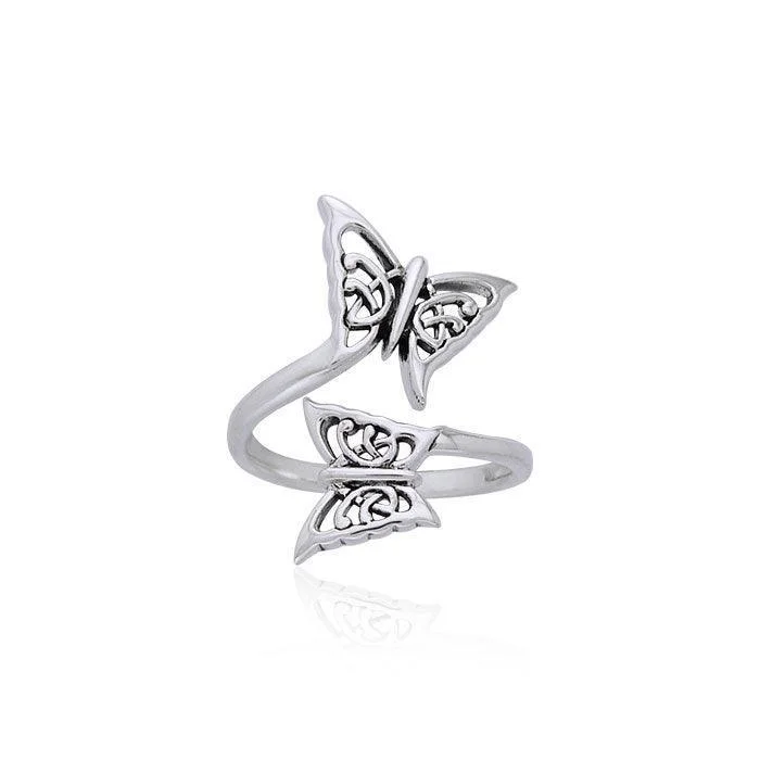 Celtic Butterfly Silver Ring TRI896