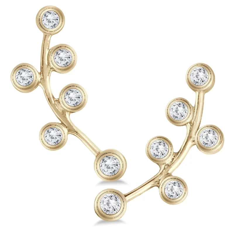 Marquee 1/4 Carat TW Diamond Bauble Earrings Set in 14K Yellow Gold