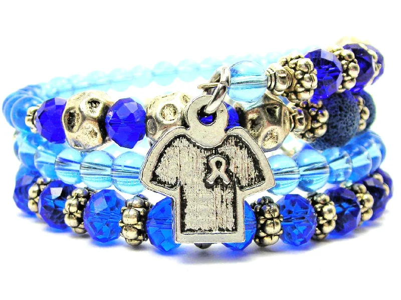 T-Shirt With Awareness Ribbon Multi Wrap Bracelet