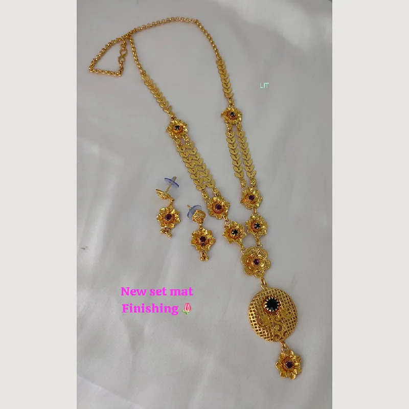 Lucentarts Jewellery Gold Plated Long  Necklace Set