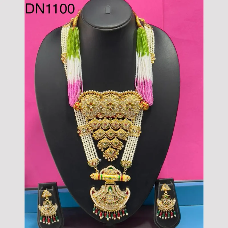 Manisha Jewellery Gold Plated Double Necklace Set